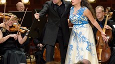 Rolando Villazón a Cecilia Bartoli na koncert v Obecním dom