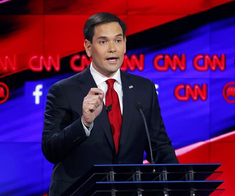 Sentor Marco Rubio hovo bhem debaty republikn v Las Vegas (15. prosince...