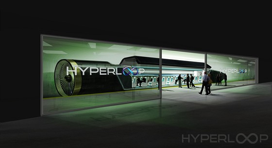 Jedna z vizualizací vyvíjeného dopravního systému Hyperloop.