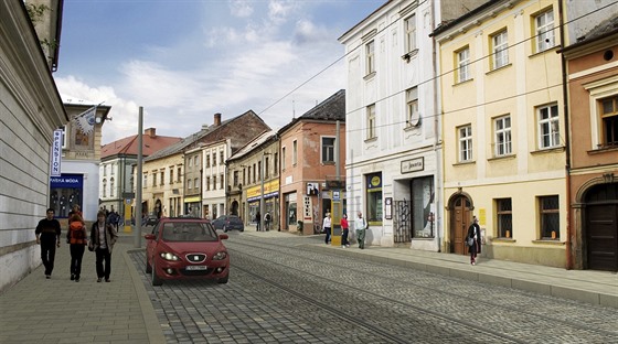 Vizualizace vzhledu olomoucké tídy 1. máje po velké pestavb za více ne sto milion korun.