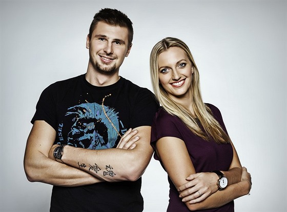 Hokejista Radek Meidl a tenistka Petra Kvitová (2015)