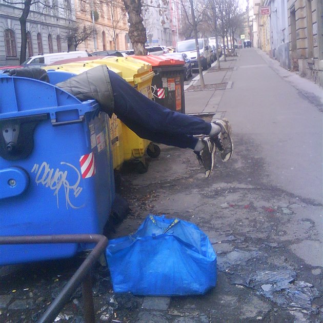 Vinohrady/ikov, Boivojova ulice: Dnes jsem na ulici nael tohoto chlápka...