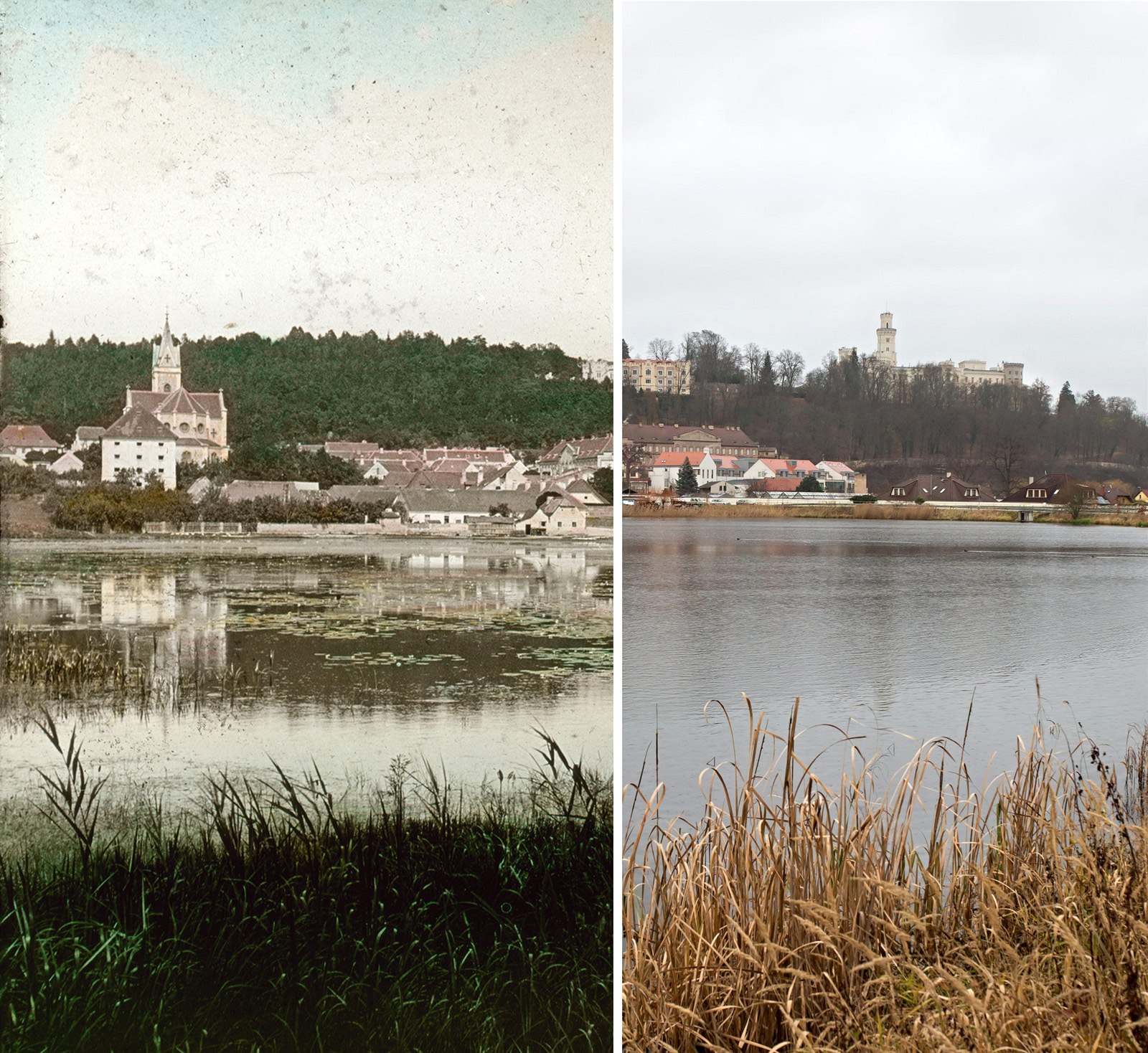 Hluboká nad Vltavou kolem roku 1890 a v sou�asnosti