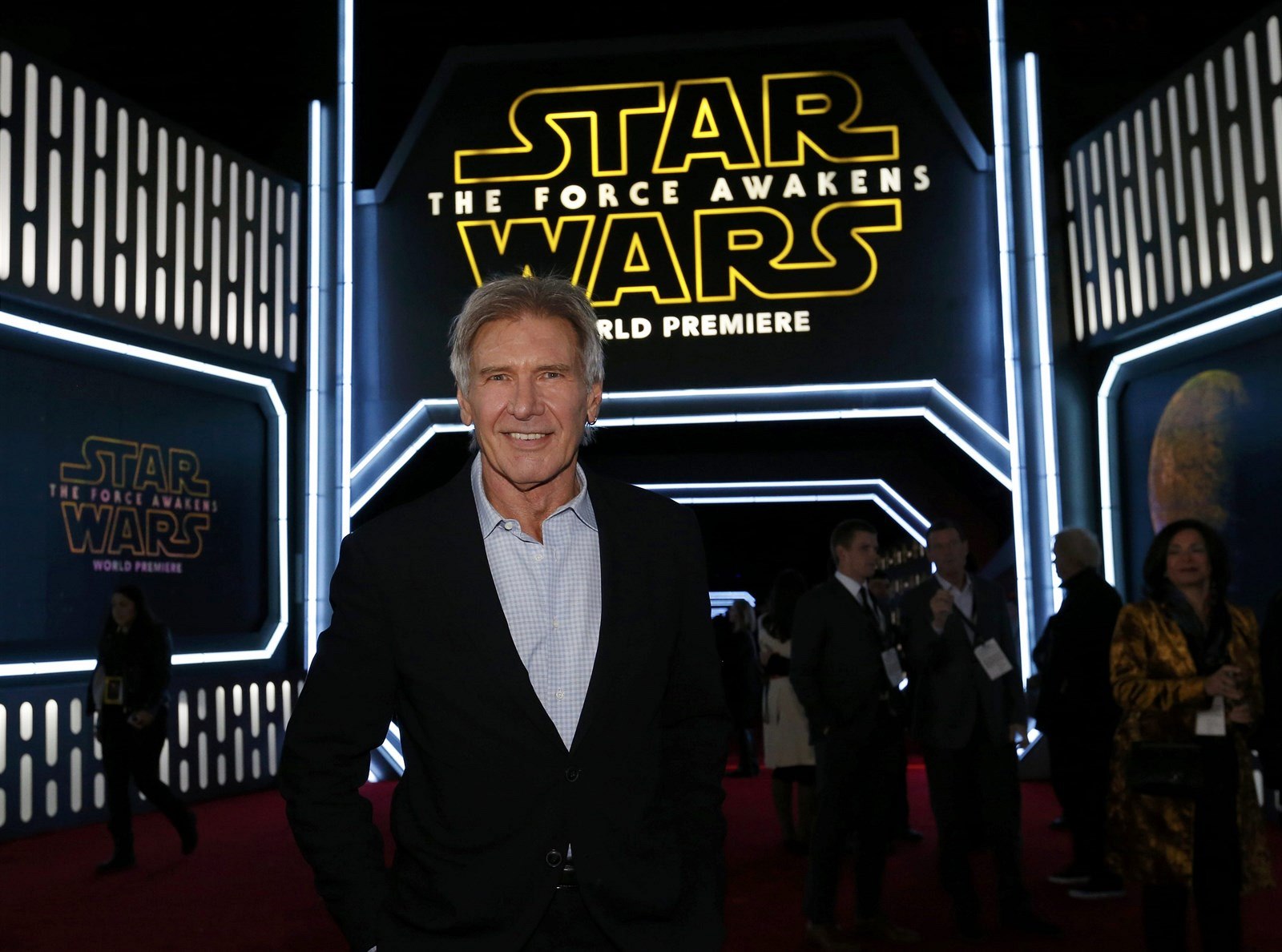 Harrison Ford na premié�e filmu Star Wars: Síla se probouzí