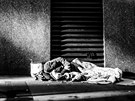 Za nosnou fotografii z Londýna povauje David Surý tu, kde leí bezdomovec na...