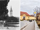 áslav na Kutnohorsku na snímku kolem roku 1898 a na aktuální fotografii