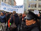 Protestní akce na Václavském námstí.