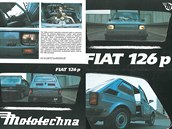 Dobov prospekt vozu FIAT 126p vydan Mototechnou v roce 1988