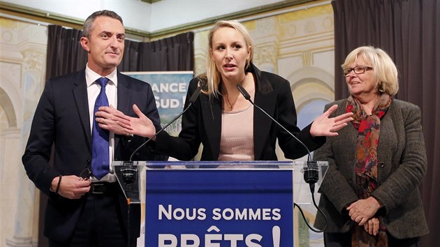 Marion Marechal-Le Pen z krajn pravicov strany  FN, kter ve volbch neuspla. (14. prosince 2015)