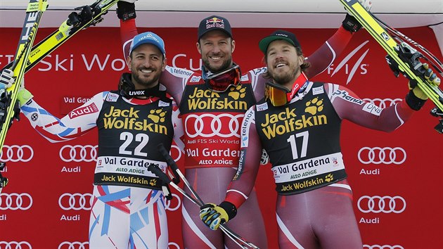 Zleva: Guillermo Fayed, Aksel Lund Svindal a Kjetil Jansrud .