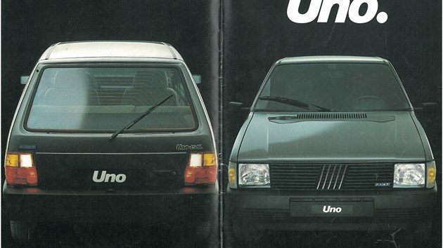 Dobov prospekt vozu FIAT Uno z roku 1986
