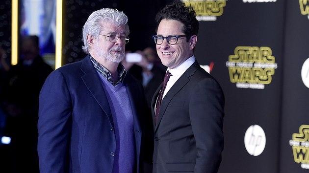 George Lucas a J.J. Abrams na premie filmu Star Wars: Sla se probouz