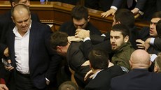 Rvačka v ukrajinském parlamentu (11. prosince 2015)