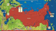 Rozmístní hlavních ruských námoních základen vetn potu plavidel a velitel