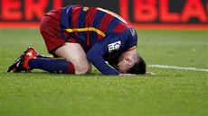 Argentinský útočník Lionel Messi z Barcelony po nečekané ztrátě svého týmu