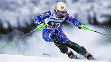 Slovenská lyaka Petra Vlhová na trati slalomu v Aare.