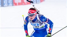 �eská biatlonistka Veronika Vítková v cíli sprintu v Pokljuce.