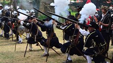 Regiment zemské hotovosti pi ukázkách boj z období ticetileté války.