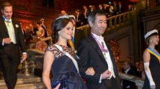 védská princezna Sofia a nositel Nobelovy ceny za fyziku Takaaki Kajita na...