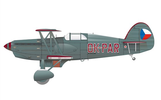 Avia B.534 v barvách Četnických leteckých hlídek