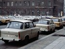 Berlínská ulice v roce 1989, nejvtí zastoupení má Trabant 601.