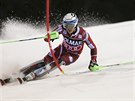 Henrik Kristoffersen na trati slalomu v Madonn di Campiglio