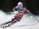 Henrik Kristoffersen na trati slalomu v Madonn di Campiglio