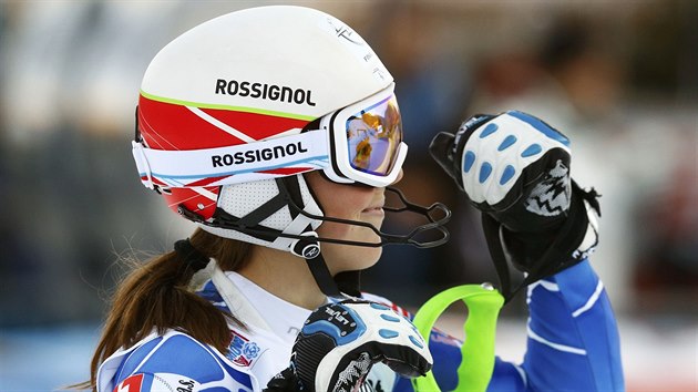 SPOKOJEN. Slovensk lyaka Petra Vlhov si ve slalomu v Lienze dojela pro tet msto.