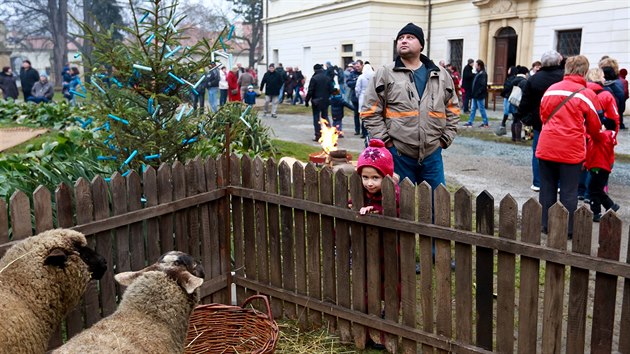 V Rajhrad se na ndvo kltera ji po patnct konal iv betlm. Pijelo se na nj podvat tm 800 lid.