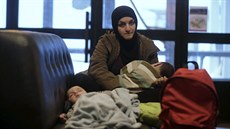 Migranti na severu védska ve mst Riksgransen (19. prosince 2015)