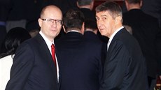 Bohuslav Sobotka a Andrej Babi pi jmenování nového kabinetu na Praském...