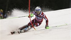 Henrik Kristoffersen na trati slalomu v Madonn di Campiglio