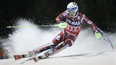 Henrik Kristoffersen na trati slalomu v Madonn di Campiglio