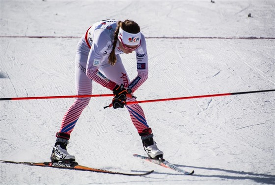 Petra Nováková bhem závodu Svtového poháru v Davosu