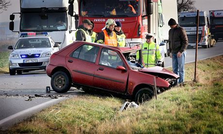 Tragická dopravní nehoda u Nýan na Plzesku v prosinci 2015.