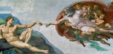 Michelangelovo Stvoení Adama na strop Sixtinské kaple