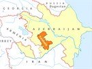 Mapa Náhorního Karabachu. (7. ledna 2016)