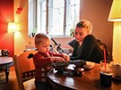 Kavárna Divoké matky v Karlín, kde je prostedí pro dti uzpsobené. (8.ledna...