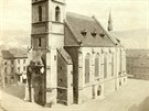 steck kostel Nanebevzet Panny Marie na archivnm snmku. 