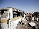 Jemenské hlavní msto Saná se stalo cílem desítek saúdských nálet. (6. ledna...