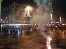 Na plzeském námstí Republiky pivítalo Nový rok nkolik stovek lidí, pesto,...