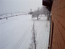 Skipark na dostihovém závoditi v Chuchli pohledem webové kamery.