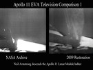 Srovnání pvodního a restaurovaného videozáznamu z Apollo 11