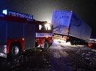 Nehoda kamionu na 317. kilometru dálnice D1, ve smru na Brno, v katastru obce...