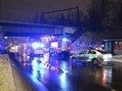 idi v praské Vídeské ulici narazil do pilíe mostu (6.1.2015).