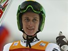 Slovinský skokan na lyích Peter Prevc se raduje z triumfu v Ga-Pa, díky nmu...