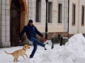 Sníh v Praze.