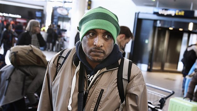 Uprchlk z Etiopie v Kodani (4. ledna 2016)