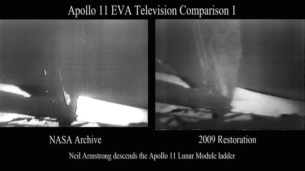 Srovnání původního a restaurovaného videozáznamu z Apollo 11 - iDNES.tv