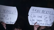 Proti sexuálním útokům v Kolíně nad Rýnem protestovaly stovky žen.